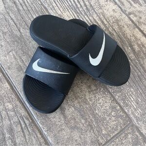 Nike Black and White Slide Sandals